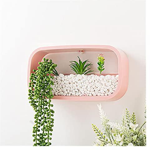 Blumenampel Wandpflanzer Moderne Kunst Wandvase Hängende Pflanzgefäße Blumentöpfe Sukkulente Pflanze Korb for Innen im Freien Schlafzimmer Wohnzimmer Dekor Hängepflanztöpfe ( Color : Rectangle Pink )