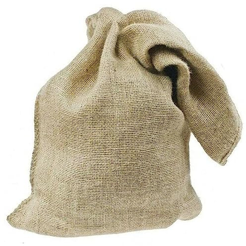 Pack of 10 x Natural Hessian Large Jute Sacks (30 x 45 cm / 15 Kg) Hessian Bags Made of Tearproof Jute Fabric for Potatoes, Vegetables, Coffee Beans, Burlap Sack