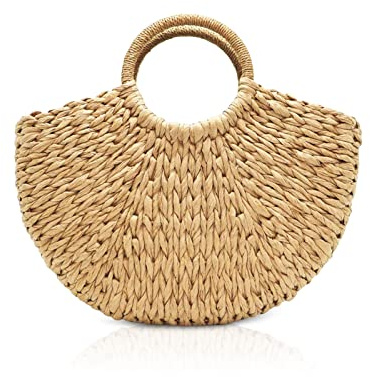 NICOLE & DORIS Straw Bags for Women Large Straw Handbags Summer Beach Bag Multicolour Beach Bag Top Handle Bag Rattan Straw Bag Ladies Woven Bag