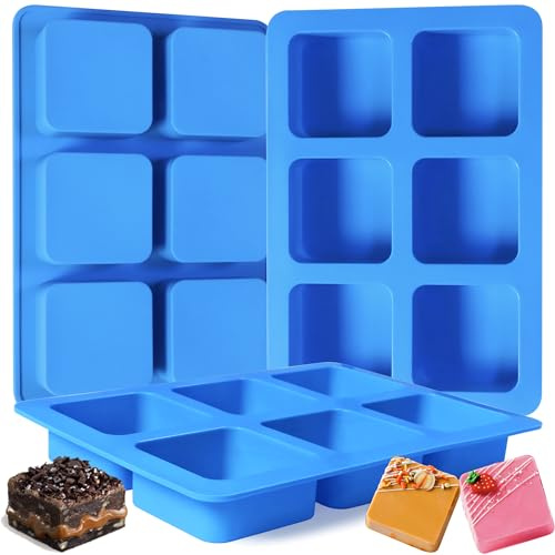Sidosir 3Pcs Chocolate Covered Cookie S'mores Molds, 6-Cavity Square Molds Silicone for Smores, Non-Stick Silicone Baking Mold for Graham, Chocolate, Graham Crackers, Candy