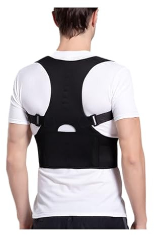 Cinturón Corrector Postural Faja Lumbar Cinturón De Apoyo Protector De Espalda Completa Para Hombros, Cintura Y Cuello Protector De Cintura Para Aliviar El Dolor De Hombres Y Mujeres ( Color : Black ,