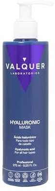 Valquer Mascarilla Ácido Hialurónico Hidratante y Reparadora. Tratamiento Capilar Zero con Pantenol, Keratina y Aloe Vera. Revitaliza y Protege el Cabello Dañado y Seco. Todo tipo de pelo. 275 ml.