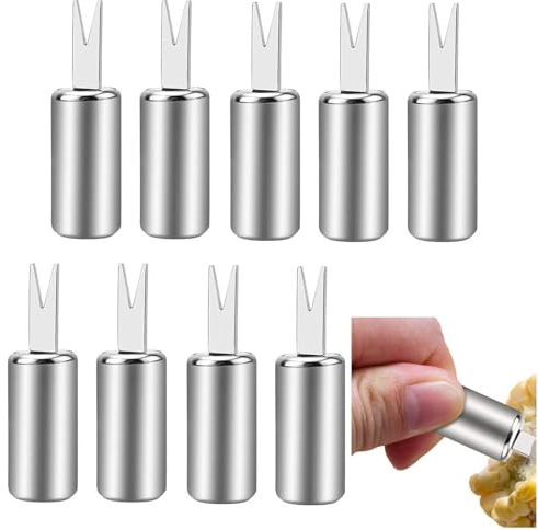 Zghhc Brochettes D'épis De Maïs en Acier Inoxydable, 10 Pièces, Porte-épis De Maïs, Fourchettes À Fruits pour La Cuisine À Domicile, Pique-Nique Camping