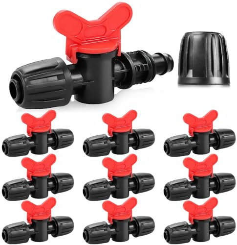 Válvula de cierre para sistema Micro Drip de 1/2 pulgadas para manguera de riego de 16 mm, válvula de bola, válvula de bola, interruptor de riego por goteo, válvula de encendido/apagado (válvula de