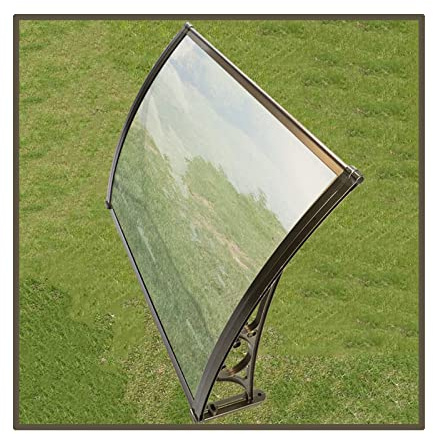 Tettoia per finestra del patio, tenda da sole per porta d'ingresso in policarbonato trasparente impiombato, copertura insonorizzata grondaia per ingresso patio esterno, protezione solare pioggia neve