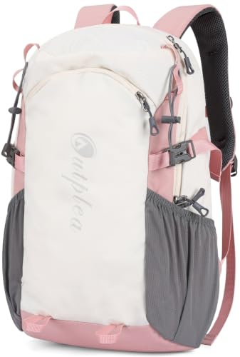 Outplea Sac à Dos de Randonnée Léger et Multifonctionnel 20L pour Femme, Sac a Dos Voyage Imperméable durable Sac de Sport Plein air Loisirs Camping Vélo-Rose