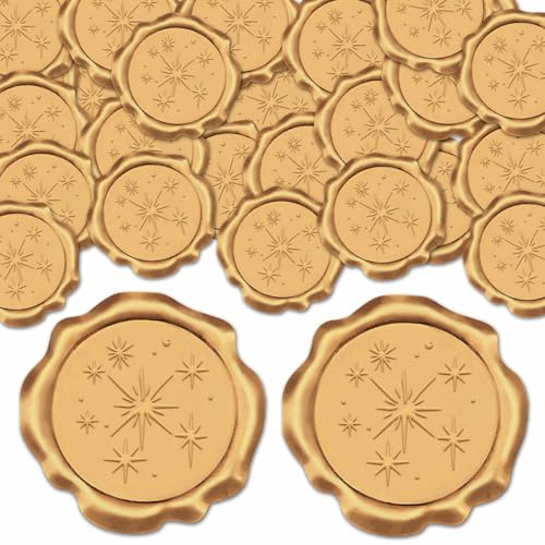 craspire 25 Stück Stern Wachsaufkleber Sterne Umschlag Hochzeitseinladungssiegel Antik Gold Selbstklebend Siegelwachs Stempelaufkleber Etikettenaufkleber Für Party Weihnachten Umschlag