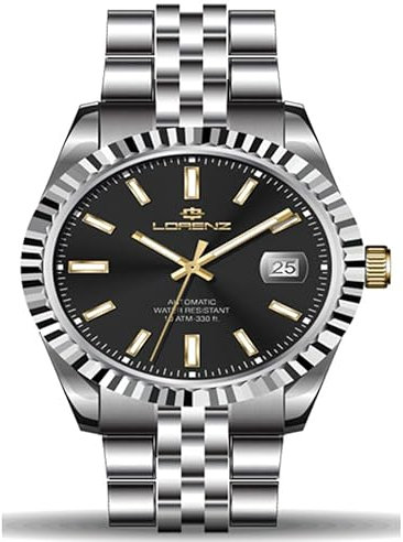 Lorenz Automatic 26128FF Orologio da uomo automatico in acciaio inossidabile sub 100 metri