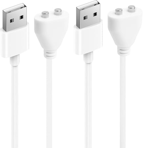 Knocery 2 Pack Magnetisches USB-DC-Ladekabel 6 mm 0,8 m | Ersatz-Ladekabel für wiederaufladbare Massagegeräte & Spielzeug - Magnetisch, langlebig, einfache Handhabung