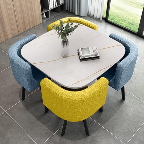 Modernes rundes Konferenztisch-Set, 80 x 75 cm, Esstisch und Stühle für Küche, Haus, Garten und Restaurant, stilvolle Frühstücksbar-Möbel, platzsparendes Design