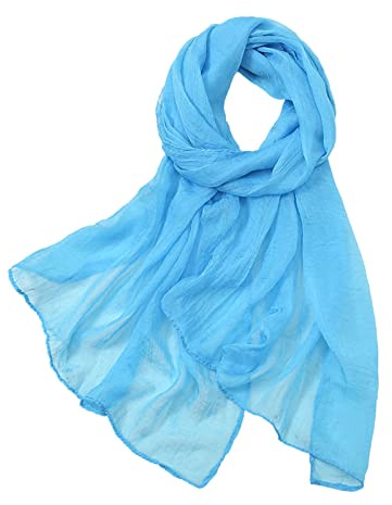 Generisch 2025 Mujeres Verano Casual Colorido Multicolor Color Sólido Gasa Delgada Bufanda de Seda Regular Bufanda Sombrilla Pañuelos Coloridos Para Niños, azul celeste, Talla única