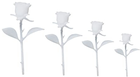 DECORNIJIA 4pcs DIY Crystal Epoxy Mini Rose Model Craft Miniature Flower Model Ornament Creative Making Supplies for Home Store Decoration