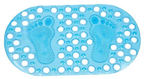Pie Alfombrilla Azul de Antideslizante en Forma, PVC Baño