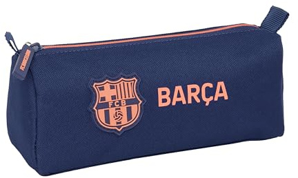 F.C.BARCELONA 2ª EQUIPACIÓN - Portatodo con cremallera y compartimiento, Estuche Infantil, Estuche Niño, Ideal para Niños en Edad Escolar, Cómodo y Versátil, Calidad y Resistencia, 21x7x8 cm
