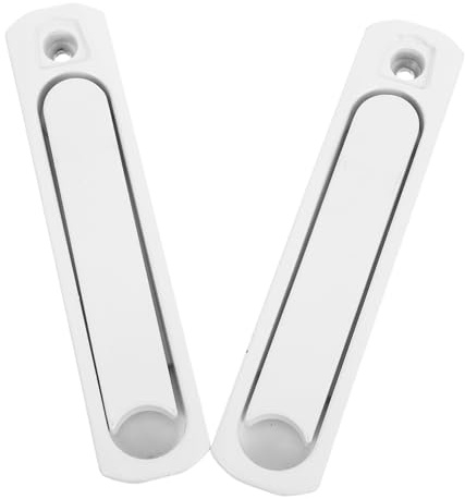 SOLUSTRE Maniglie di Ricambio Design Invisibile e Sicuro in Lega di Zinco Bianco 2 Pezzi per Finestre Scorrevoli per Soggiorno e Porte Scorrevoli, Facili da Usare per Anziani