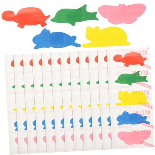 FIXOSHEE Cartoon Animals Shaped Adhesive Bandages 120pcs Kids Small Breathable Hemostatic Wound Patches Bulk Home Use Children’s