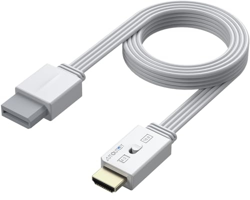 AUTOUTLET Wii HDMI Adapter, 16:9/4:3 Konvertierung & ECHT Plug and Play, 1080P/720P Wii auf HDMI Konverter unterstützt Alle Wii Display Modi, 150cm AV-Signal Adapterkabel für HD TV, Monitor (Weiß)