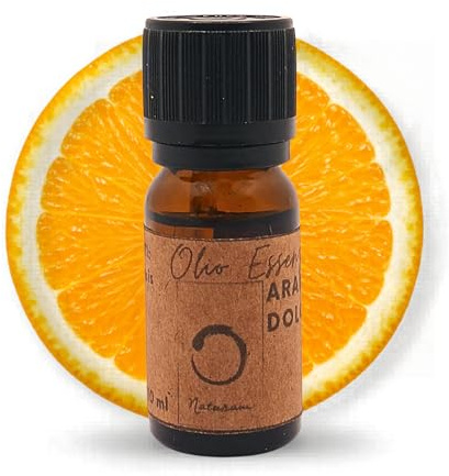 NATURAM Olio Essenziale Arancio Dolce 10 ml - Essenza Pura 100% Naturale e Vegan - Oli Essenziali per per Diffusori, Aromaterapia e Massaggi - Aroma Dolce e Solare - Relax e Positività