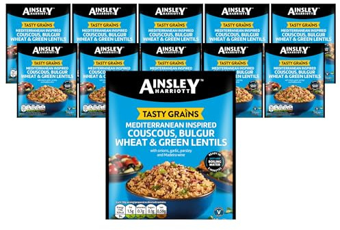 Ainsley Harriott Mediterranean Inspired Tasty Grains (10 x 100g) – Mediterranean-Style Flavoured Grains, Couscous, Rice & Bulgur Wheat, Just Add Water, Quick & Easy, Healthy Convenient Multipack