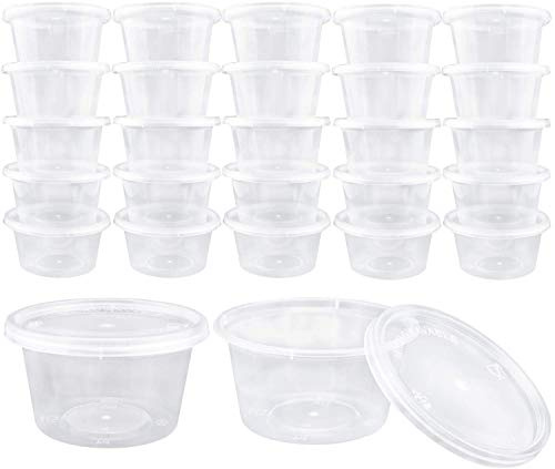 Augshy 40 Pcs Slime Storage Containers,4Oz Big Size Clear Plastic Foam Ball Storage Containers With Lids