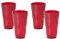 OMADA Design 4 Bicchieri Cocktail Colorati da 50 cl, in Plastica Infrangibile, lavabili in lavastoviglie, Made in Italy, linea Diamond, Rosso Rubino