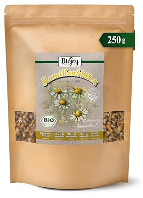 Biojoy BIO Kamillenblüten, getrocknet und ganz, Kamillentee, 250 g | Kräutertee lose, Matricaria chamomilla L.