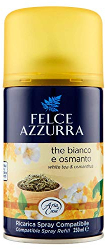 Felce Azzurra, Ricarica Profumatore Spray, The Bianco e Osmanto, 250 ml | Ricarica per diffusore automatico, deodorante ambiente dal profumo istantaneo e a lunga durata