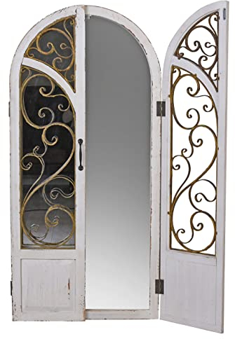 XXL Fensterspiegel Shabby Chic Spiegel Fensterläden Antik Wandspiegel 126cm got030 Palazzo Exklusiv