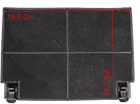JCSPARES® - Kit 2 filtri a carboni attivi rettangolari antiodore 13,9 x 19,5 Cm spessore 2 Cm per cappa da cucina compatibile con Hotpoint Ariston Indesit Faber Rex Electrolux EFF70