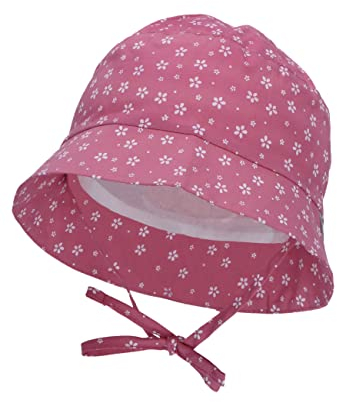 Sterntaler Baby Mädchen Hut Baby Hut Blumen - Baby Hut, Kopfbedeckung Baby Sommer, Sommerhut Baby - aus Baumwolle - pink, 51