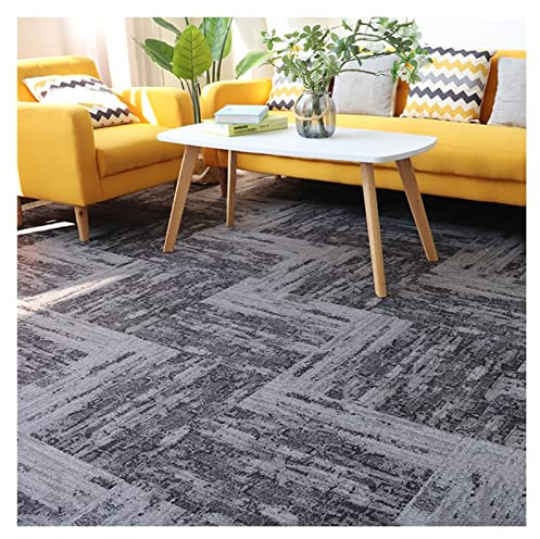 YJEUZCD Läufer Teppiche Flur, rutschfest Hohe Dichte Stoßdämpfend Wohnbereich Boden Teppichfliese, Zuschneidbar Schlafzimmer Hotel Kommerzieller Teppich, 50x50cm (Farbe : Grey, Größe : 14pcs)