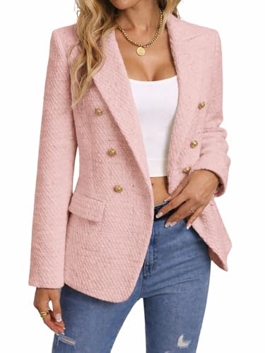 Cropped Jacket Woman Urban Revivo Crop Winter Short Petite Slim Fitted Formal Blazers for Women Flannel Jackets Women's Blazers & Suit Jackets Pink XL