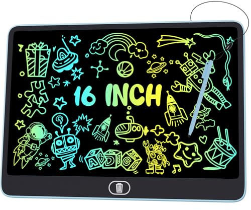 Electight 16 Inch LCD Writing Tablet for Kids [Upgraded], High Brightness Colorful Doodle Board, Eye Protection Drawing Tablet, Learning Gift and Education Toy for 3-8 Years Old Boys and Girls (Blue)