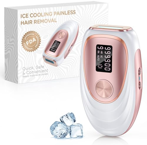 LYSMOSKI Laser Hair Removal with Cooling - 3 IN 1 IPL Hair Removal with 9 Levels, Painless Hair Remover Device for Women Men, for Whole Body, Home Use