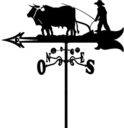 Wetterfahne Mit Kuh-Ornament, Wetterfahne Aus Edelstahl, Wetterhahn, Richtungsanzeiger, Gartenstecker, Kunstdekoration Mit Rostschutzbeschichtung Für Terrassen- Und Hofdekoration