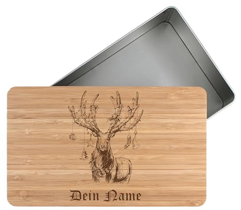 die-veredler Personalisierte Keksdose mit Namen Stollenbox Metalldose 2700ml für Christstollen mit Wunschnamen persönliches Geschenk für Weihnachten Plätzchendose Weihnachtskekse D06