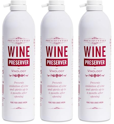 Preservintage Conservador de vino, gas argón inerte puro estándar profesional para uso con tapón de vino o corcho en una lata de aerosol ligera fácil de usar, 9 L (3)