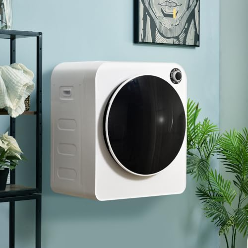 Qiang 830W Sèche Linge Portable,SéCheur en Acier Inoxydable 3 Kg,Triple Filtre,5 Programmes,Protection Contre La Surchauffe,62 décibels,Peut êTre Monté Au Mur