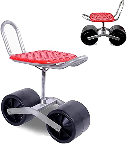 Carts,Garden Scooter with Swivel Seat, 2 Wheels, Adjustable 360-Degree Swivel Seat for Weeding, Gardening and Outdoor Lawn Maintenance, Garden Trolley with Rolling Seat