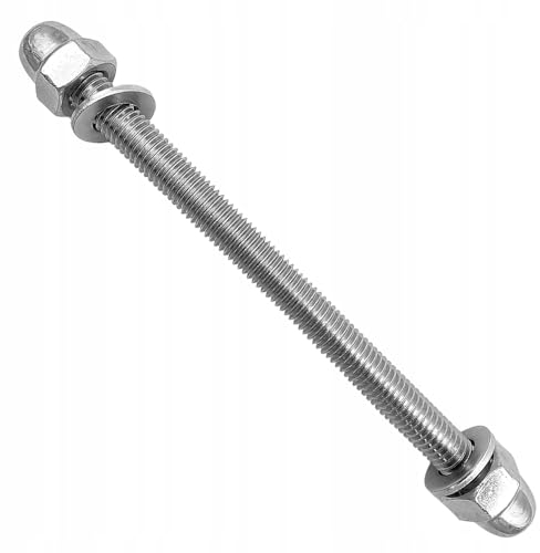 Marke Montagesatz Schrauben Set Hutmuttern für Pfostenträger Schraubenset verzinkt Außensechskant Antrieb M10 (140 mm - 2 Stück)