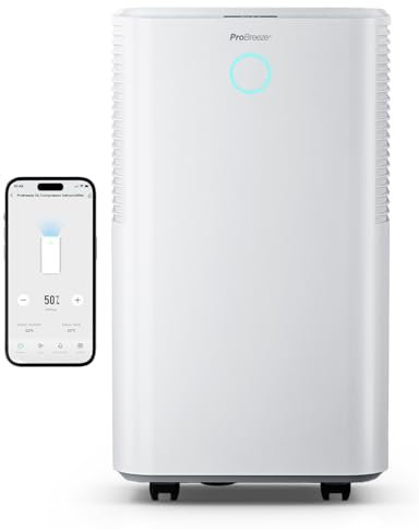 Pro Breeze® OmniDry Dehumidifier with Automatic Humidity Sensor & Display, 24Hr Timer, Laundry Drying, Continuous Drainage (Black, 12 Litre)