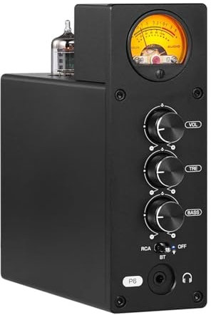 HiFi Bluetooth 5.1 Vacuum Tube Amplifier with VU Meter - 2 Channel Stereo Receiver Amp for Turntable Phonograph Preamp - HiFi Audio Digital Amplifiers