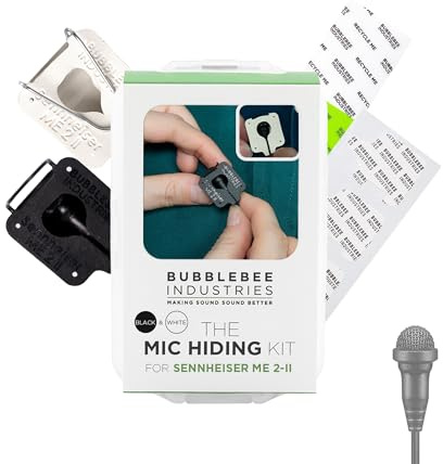 BUBBLEBEE INDUSTRIES Hiding Kit For Sennheiser ME 2-II Lavalier Microphones - Reduce Wind Noise - Includes Invisible Lav Covers, Lav Concealer, Lav Tape, Skin Tape, Mic Accessory Case