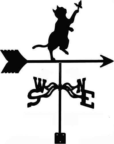 Wetterfahne, Eichhörnchen, Motorrad, Katze und Maus, Wetterhahn, Windrichtungsanzeige, Wetterfahne, Messwerkzeuge, Edelstahl, für Garten, Terrasse, Hof, Ornament, Dekoration, Katze