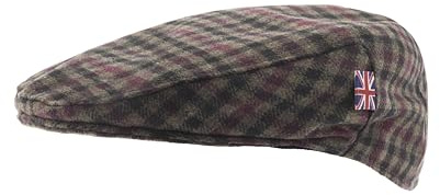 Patriia Autumn-Winter British Flag Ivy Cap Artisanally Crafted, Handmade. Men’s Flat Cap. Women’s Ivy Cap. Union Jack. (UK, Alpha, L, Hunter)