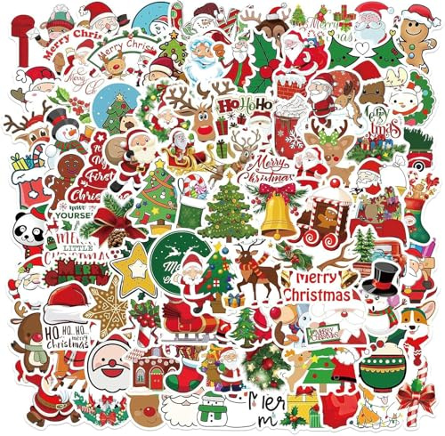 Weihnachtsaufkleber, 100pcs Aufkleber Weihnachten, Weihnachten Geschenkaufkleber, Christmas Aufkleber, Weihnachts Vinyl Aufkleber, Weihnachts Dekoration Aufkleber, Kinder Stickers