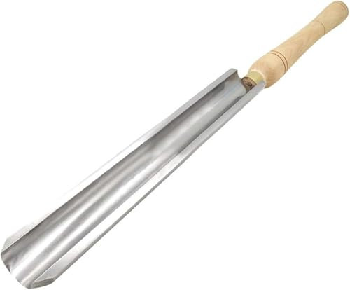Outils de tournage du bois, ciseau à gouge d'ébauche, outils de tournage du bois avec manche en bois, grattoir à gouge for amateur de bois ou bricolage ou charpentier, demi-rond(250x50mm)
