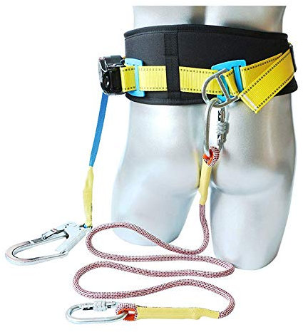 ZXFNVXC Baumklettergurt, SSS-Absturzsicherung, Höhensicherungsset mit Gürteltasche, persönliche Schutzausrüstung für die Installation von Klimaanlagen, Seillänge 1,4 m erforderlich (B)