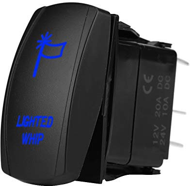 Interrupteur à Bascule Fouet éclairé à 5 Broches, Marche/arrêt, Lumière LED 12V-20A 24V-10A, Ce Fouet à Bascule Est Conçu pour Résister aux intempéries. Vous êtes Interrupteur à