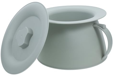 Hoement Nachttopf mit Deckel Tragbarer Urinal aus Verschleißfestem Kunststoff Rutschfester Boden Leichter Patienten Spucknapf für Senioren und Camping